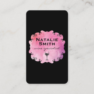 Cartão De Visita Rico Rótulo Vinho com Mancha de Vinho