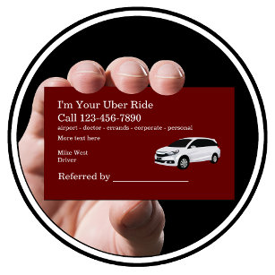 Cartão De Visita Rideshare Taxi Driver Referral