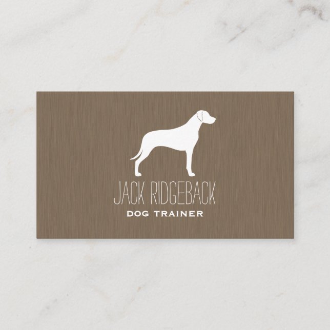 Cartão De Visita Ridgeback Ridgeback Dog Silhouette (Frente)