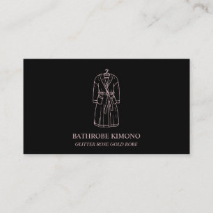 Cartão De Visita Robe de Banho Rosa Dourado