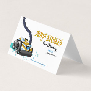 Cartão De Visita Robô futurístico de limpeza de Piscinas