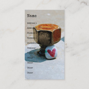 Cartão De Visita Rocha do Coração Oculta e um Bolt Rusty
