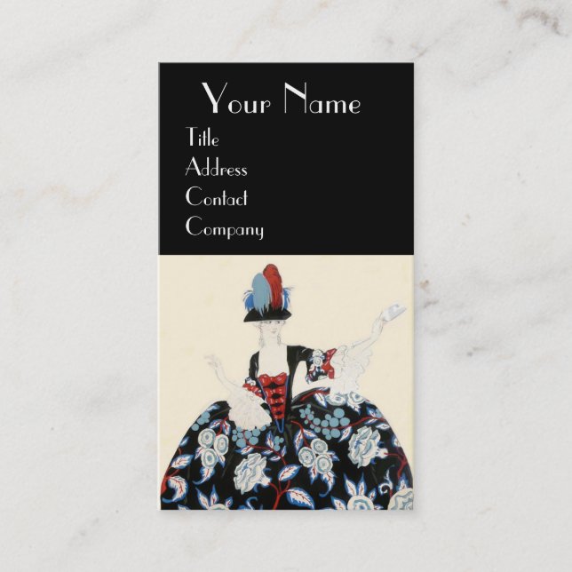 CARTÃO DE VISITA ROCOCO LADY FASHION COSTUME DESIGNER MAKEUP ARTIST (Frente)