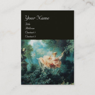 Cartão De Visita ROCOCO LADY SOBRE COMANDO MONOGRAMA Verde Rosa Pre