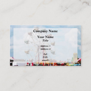 Cartão De Visita Roda de Ferris contra o céu azul