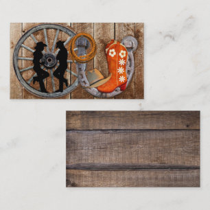Cartão De Visita Roda de Vagão de Ferradura do Cowboy Ocidental