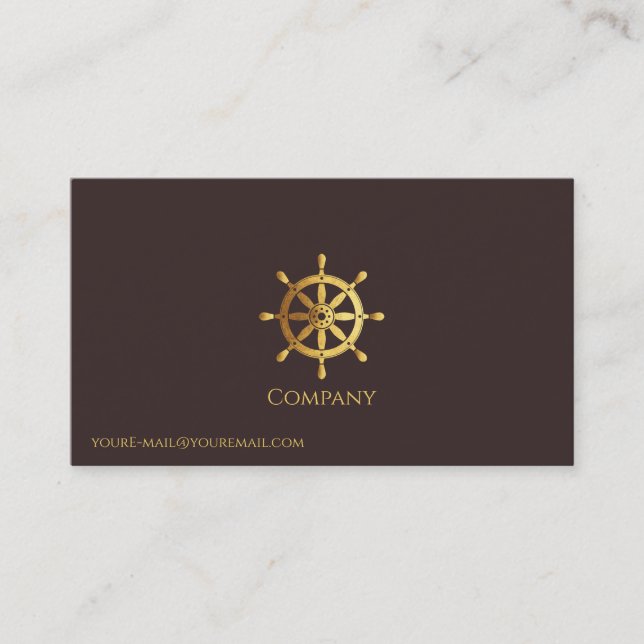 Cartão De Visita Roda do navio Dourado (Frente)
