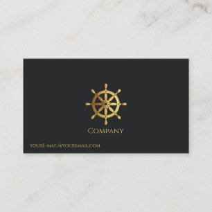 Cartão De Visita Roda do navio Dourado