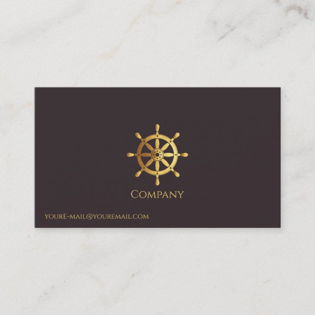 Cartão De Visita Roda do navio Dourado (Frente)