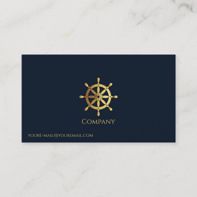 Cartão De Visita Roda do navio Dourado (Frente)