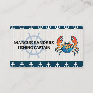 Cartão De Visita Roda do navio   Padrão de Âncora   Logotipo do car