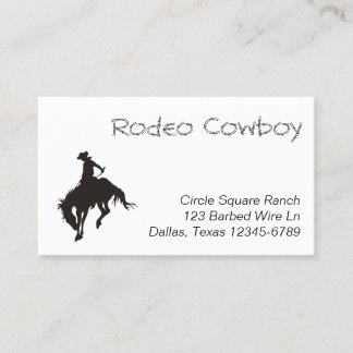 Cartão De Visita Rodeo Cowboy Silhouette