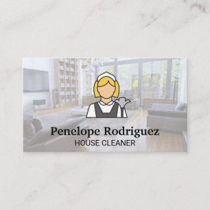 Cartão De Visita Rodo de Limpeza Logo   Empregada Doméstica
