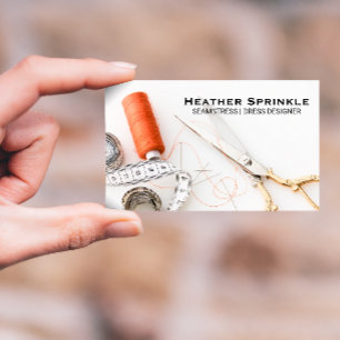 Cartão De Visita Rolagens de Threads  Seamstress  Tailor