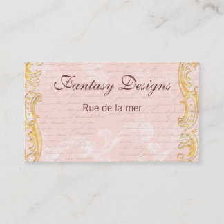 Cartão De Visita Rolamentos de Escrevendo e Ouro de Script Francês