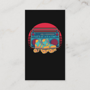 Cartão De Visita Rollerskates de Disco de Rapariga de Pista Vintage