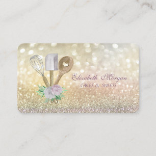 Cartão De Visita Rolo de massa Elegant Bokeh Batedeira Negócios de 
