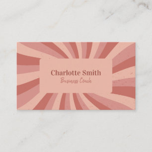 Cartão De Visita Rolos Retrorísticos Simples, Rosa,