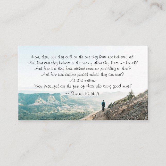 Cartão De Visita Romanos 10:14-15 Como devem então chamá-lo? (Frente)