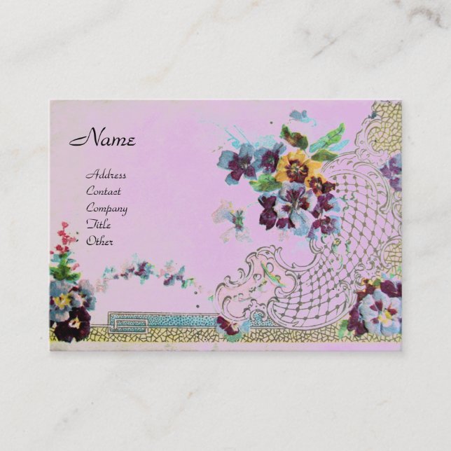 Cartão De Visita ROMANTICA 2 Monograma - cor-de-rosa violeta (Frente)