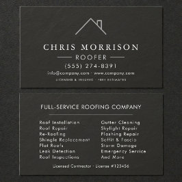 Cartão De Visita Roofer Black Silver Stone Slate Roofing Company