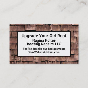 Cartão De Visita Roofer Construction Old Shingles