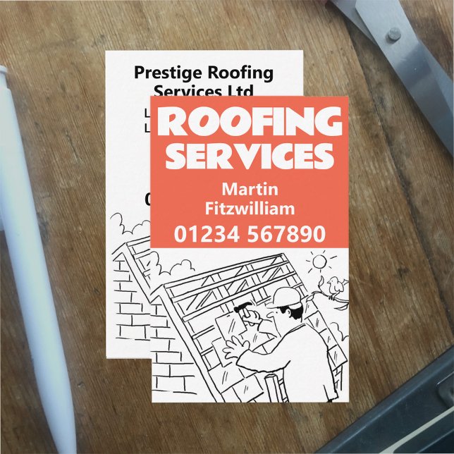 Cartão De Visita Roofer Roof Repares e Telhados (Criador carregado)