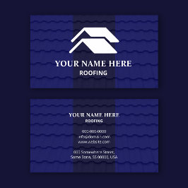 Cartão De Visita Roofing Contractor Professional Royal Blue Shingle