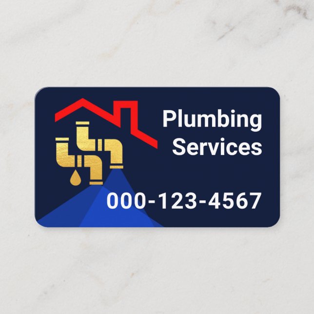 Cartão De Visita Rooftop Building Leaking Gold Pipes (Frente)