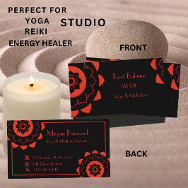 Cartão De Visita Root Ground Chakra Red Mandala Yoga Studio