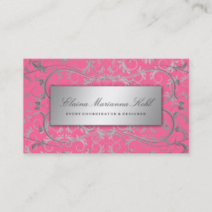 Cartão De Visita Rosa 311 gostoso divino de prata