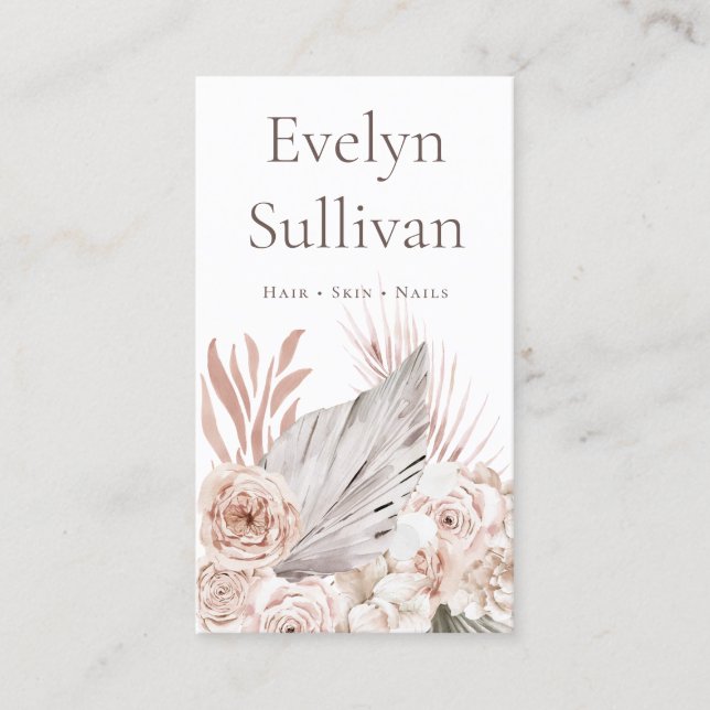 Cartão De Visita Rosa Boho (Frente)