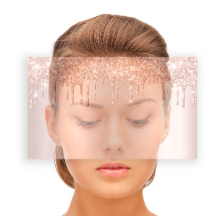 Cartão De Visita Rosa Cabelo do Beauty Studio Spa Lash Dourada