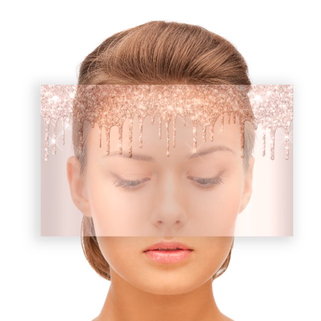 Cartão De Visita Rosa Cabelo do Beauty Studio Spa Lash Dourada (Beauty Studio Spa Lash Rose Gold Drips Hair Business Card)