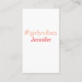 Cartão De Visita Rosa claro de hashtag Bossbabe adiciona nome e che