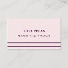 Cartão De Visita Rosa claro Linha Minimalista Moderna Profissional