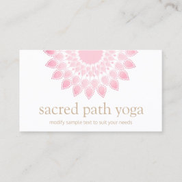 Cartão De Visita Rosa claro Lotus Flower Mandala
