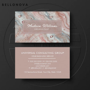 Cartão De Visita Rosa claro Personalizada White Glitter Professiona