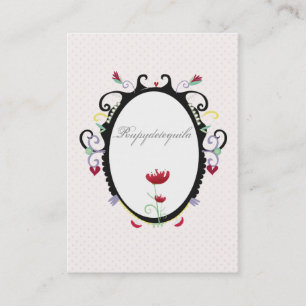 Cartão de visita rosa com escudo brasão heráldico