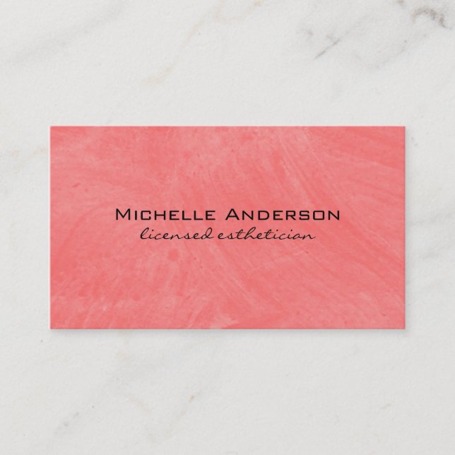 Cartão De Visita Rosa Contemporânea Minimalista (Frente)