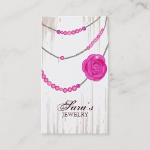 Cartão De Visita Rosa cor-de-rosa de Brown da colar da jóia