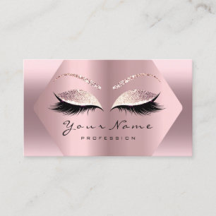 Cartão De Visita Rosa cor-de-rosa Makeup Artist Lashes Studio