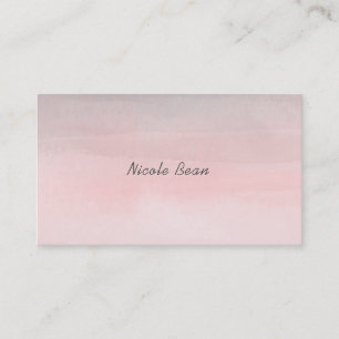 Cartão De Visita Rosa Corado e Moderno Aquarela Glamour Feminino