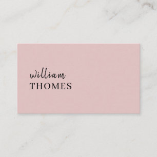 Cartão De Visita Rosa Corado Minimal Elegante Estilo Script