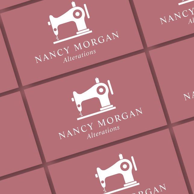 Cartão De Visita Rosa da máquina de costura (Criador carregado)