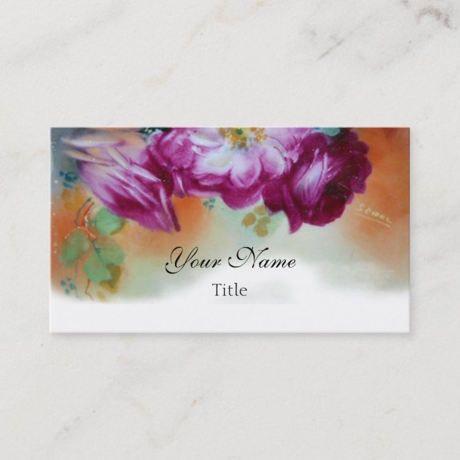 Cartão De Visita Rosa da Ruby Victorian (Frente)