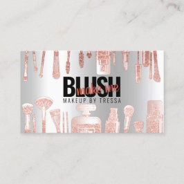 Cartão De Visita Rosa De Artista De Maquiagem + Gelo De Platina Met