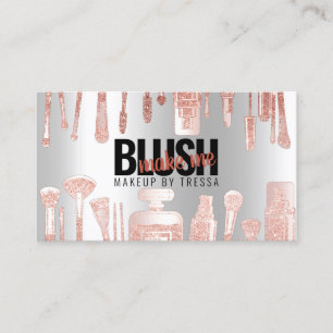 Cartão De Visita Rosa De Artista De Maquiagem + Gelo De Platina Met