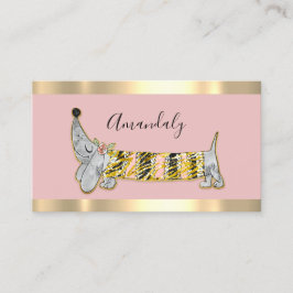 Cartão De Visita Rosa de Atenção à Moda de Botique de Cachorro