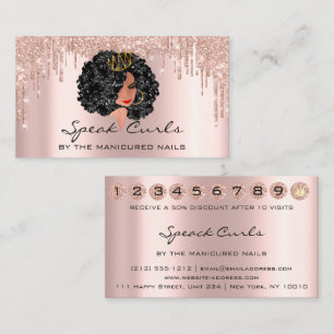 Cartão De Visita Rosa de Cabelo de Ouro com de 10 almofadas com ca